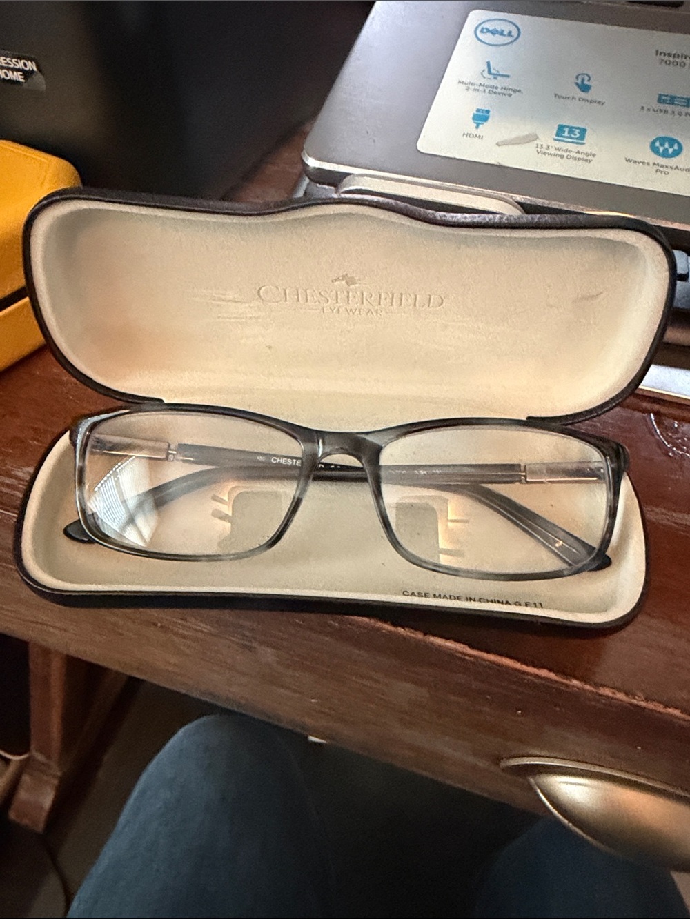 Chesterfield 30XL Men's Rectangle Reading Glasses - Blue smoke